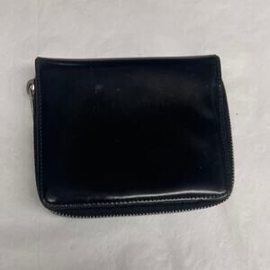 MOSCHINO Vintage Black Leather Wallet, Made in Italy